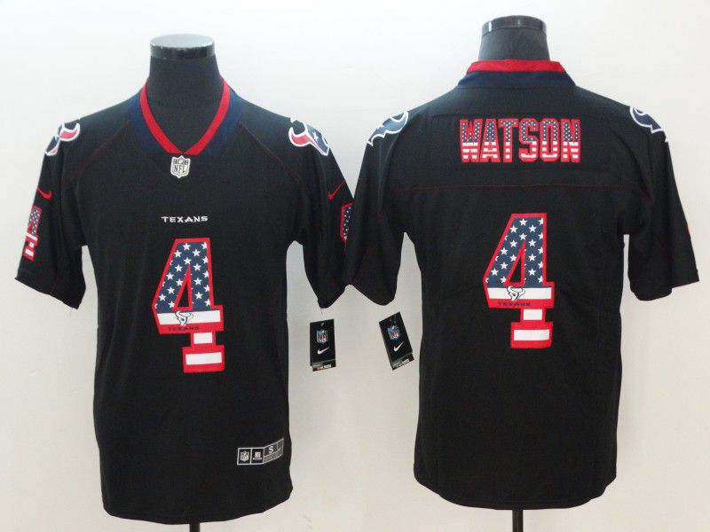 Men Houston Texans #4 Watson Nike USA Flag Fashion Black Color Rush Limited NFL Jerseys->houston texans->NFL Jersey